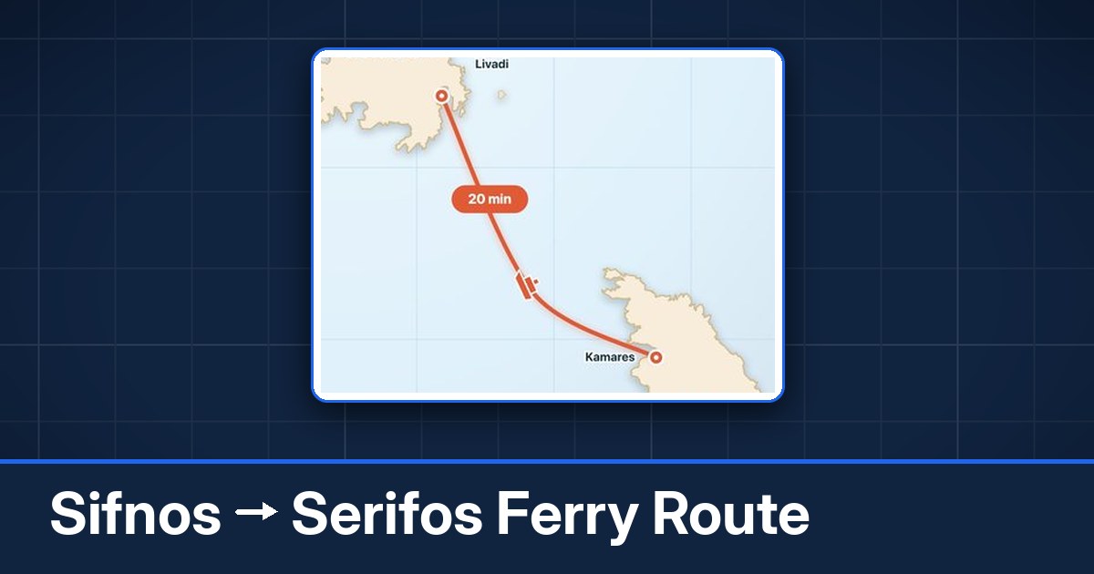 Sifnos to Serifos ferry route summary