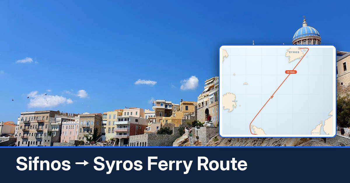 Sifnos to Syros ferry route summary