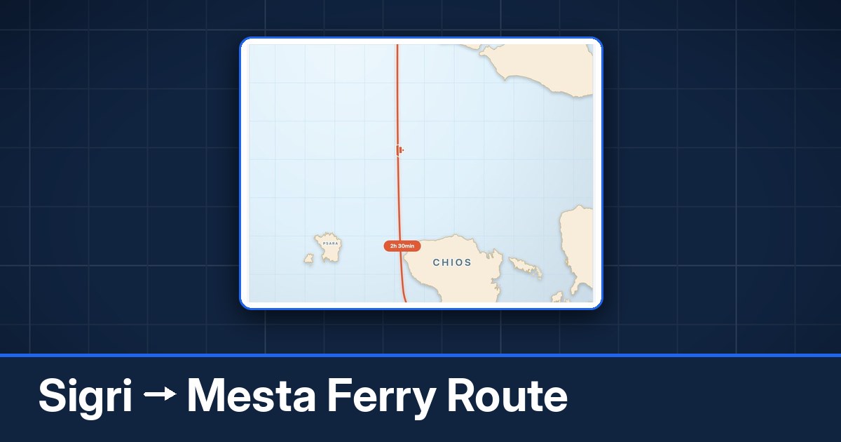 Sigri to Mesta ferry route summary