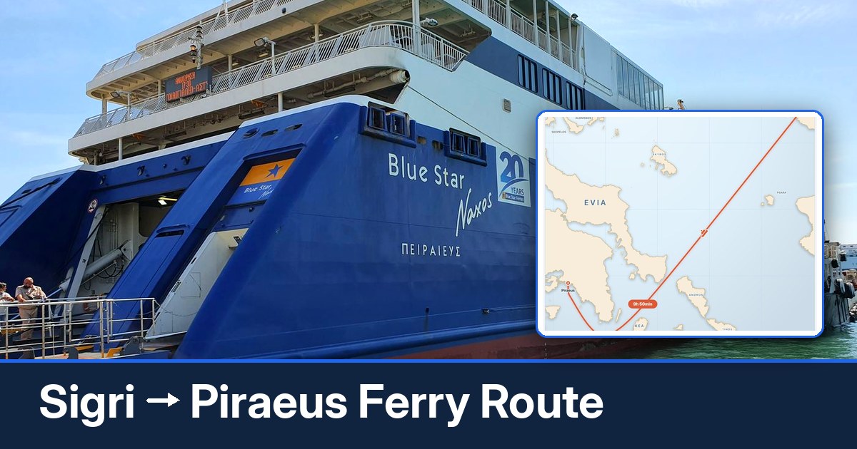 Sigri to Piraeus ferry route summary