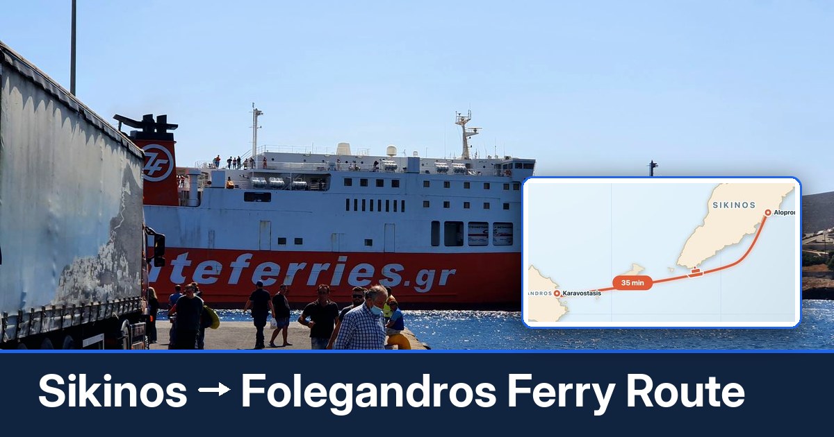 Sikinos to Folegandros ferry route summary