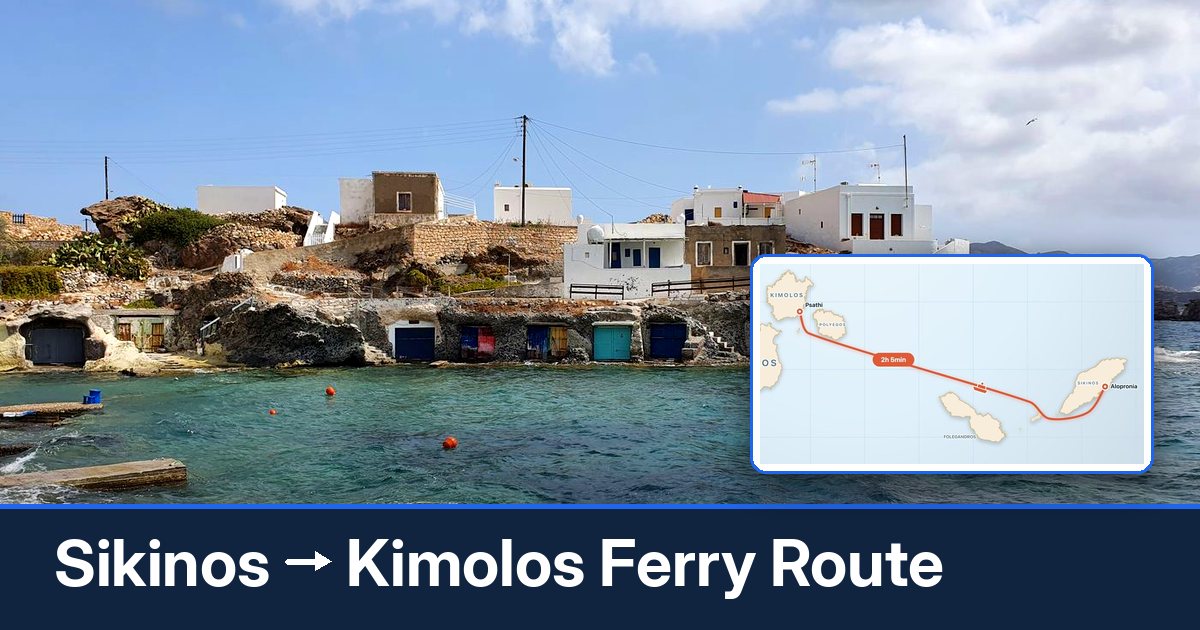 Sikinos to Kimolos ferry route summary