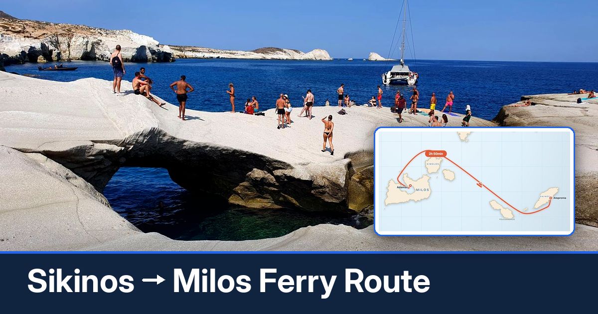 Sikinos to Milos ferry route summary