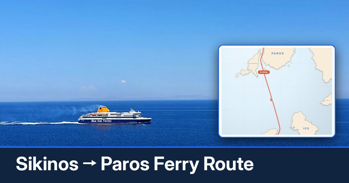 Sikinos to Paros ferry route summary