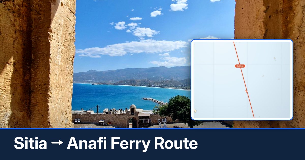 Sitia to Anafi ferry route summary