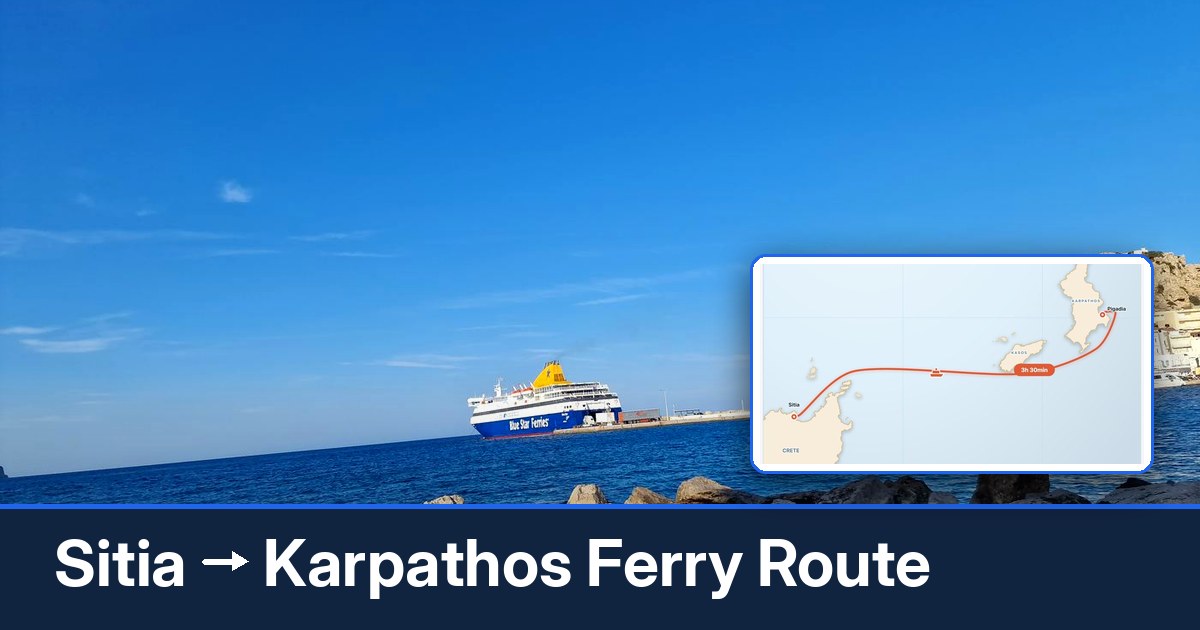 Sitia to Karpathos ferry route summary