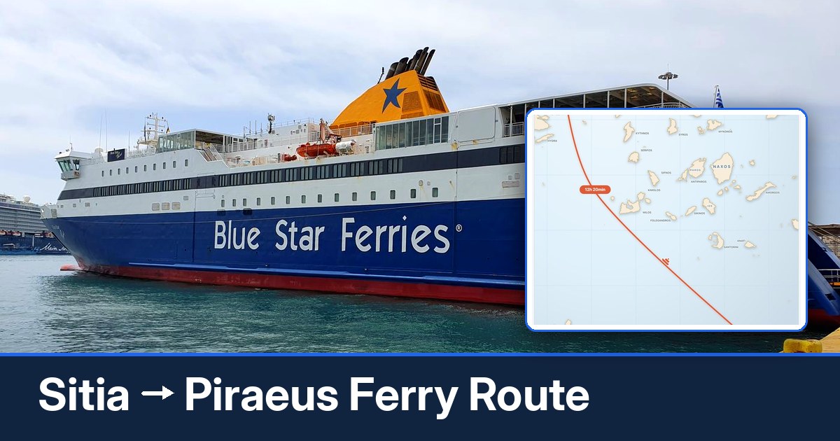 Sitia to Piraeus ferry route summary