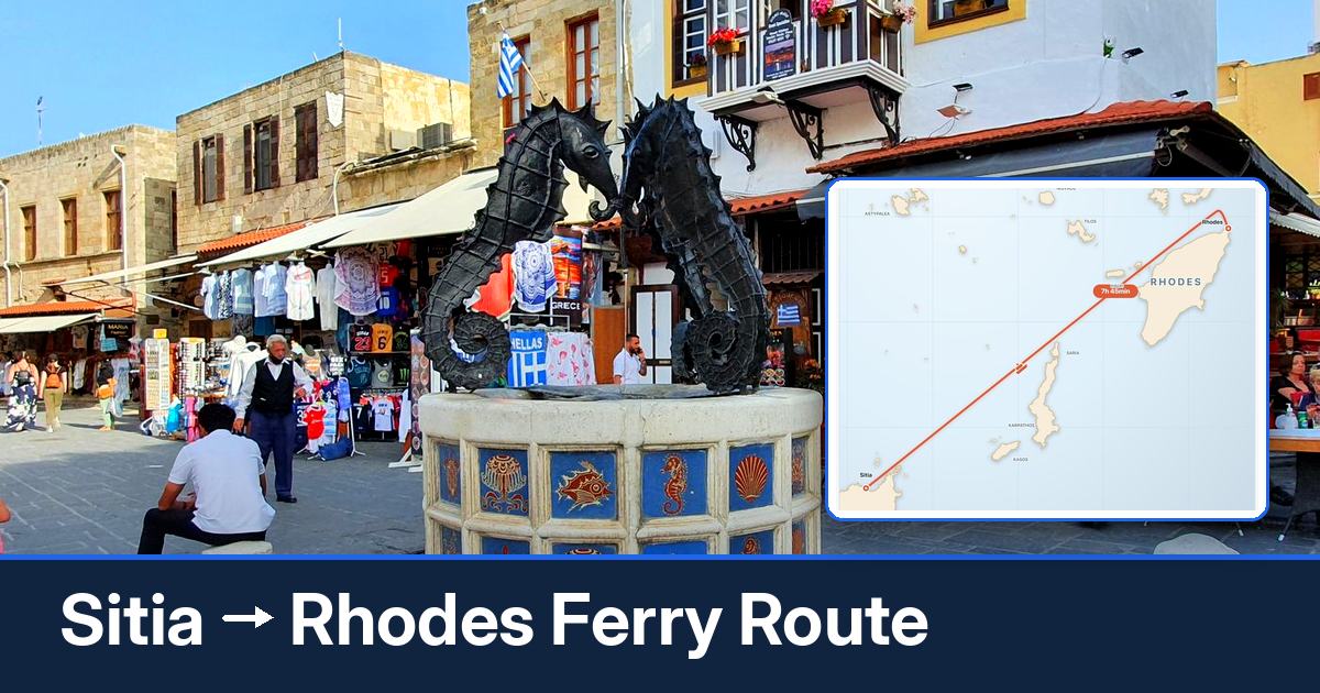 Sitia to Rhodes ferry route summary