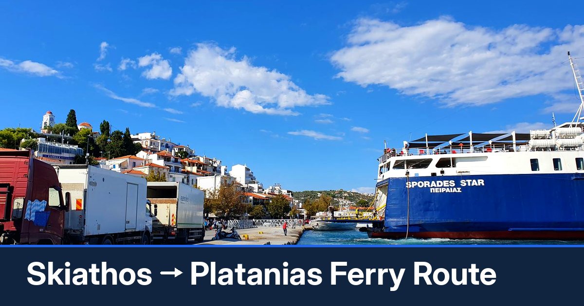 Skiathos to Platanias ferry route summary