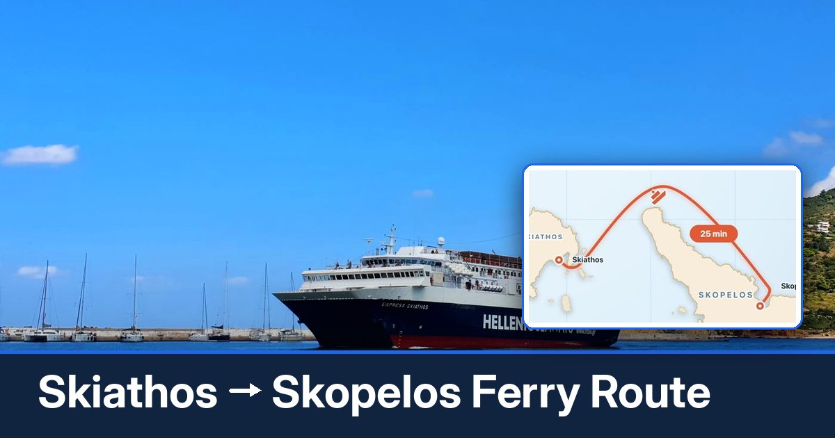 Skiathos to Skopelos ferry route summary