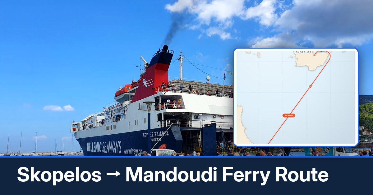 Skopelos to Mandoudi ferry route summary