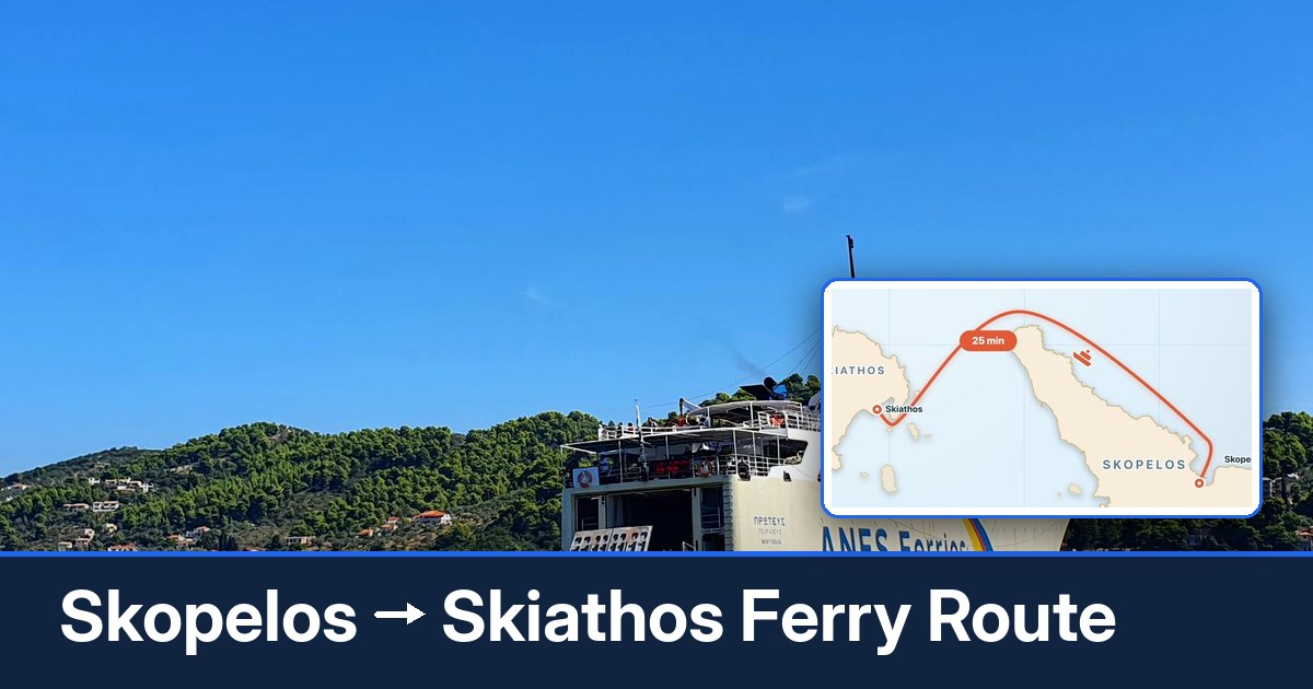 Skopelos to Skiathos ferry route summary