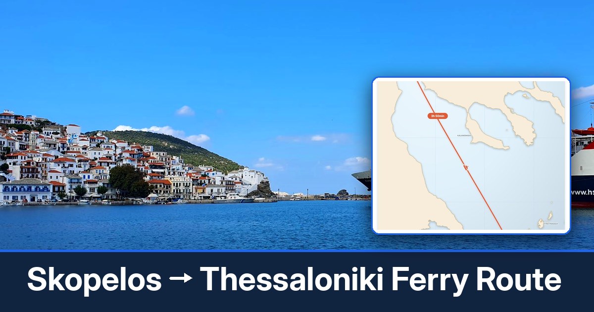 Skopelos to Thessaloniki ferry route summary