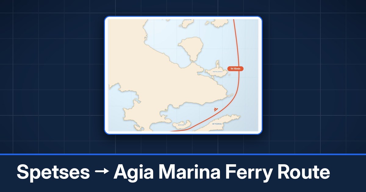 Spetses to Agia Marina ferry route summary