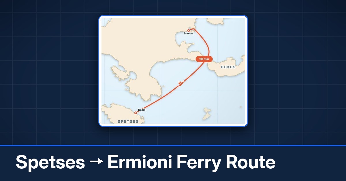 Spetses to Ermioni ferry route summary