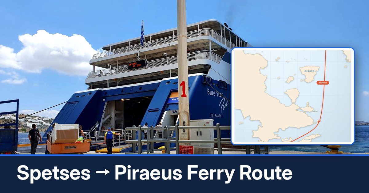 Spetses to Piraeus ferry route summary