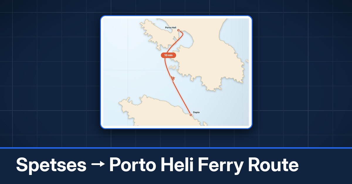 Spetses to Porto Heli ferry route summary