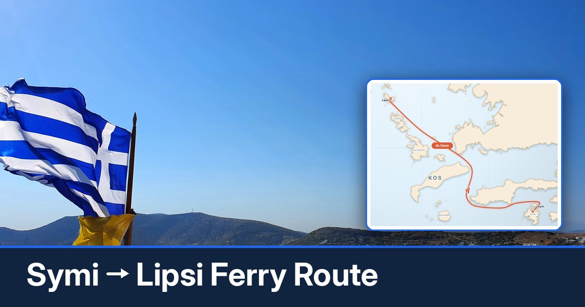 Symi to Lipsi ferry route summary