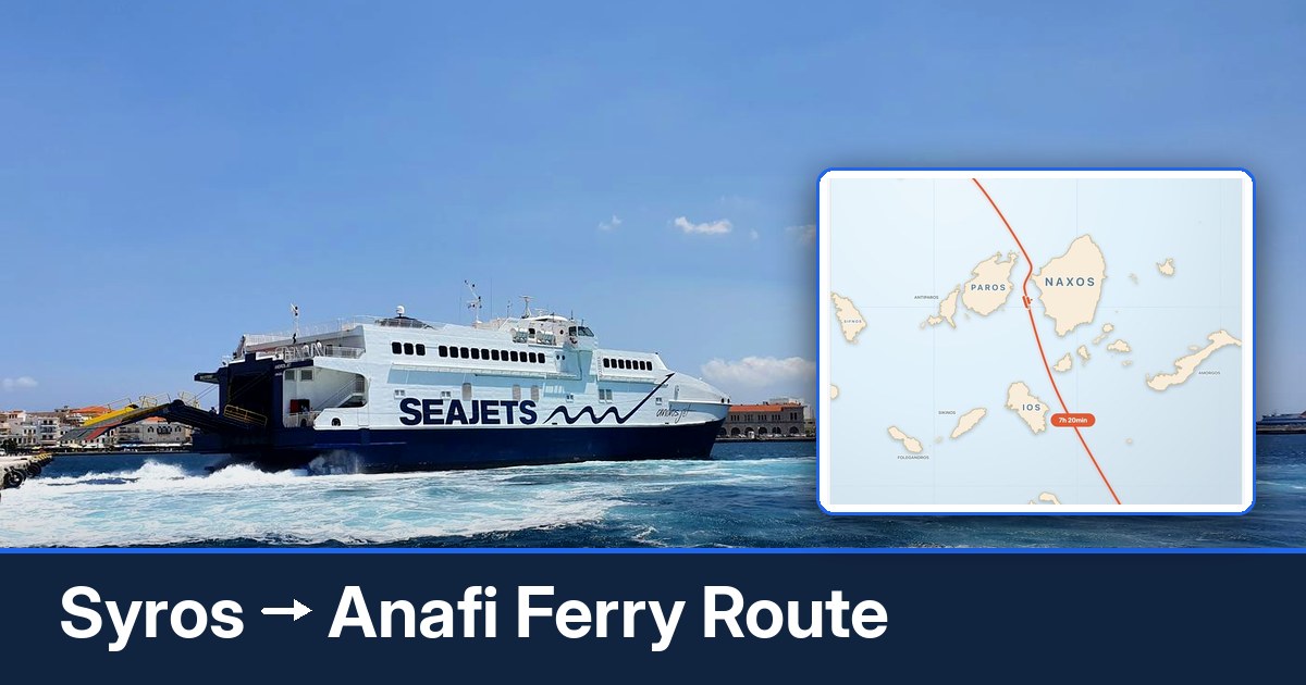 Syros to Anafi ferry route summary