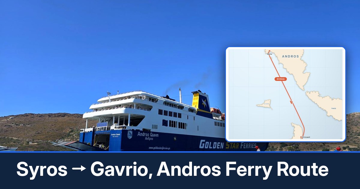 Syros to Gavrio, Andros ferry route summary