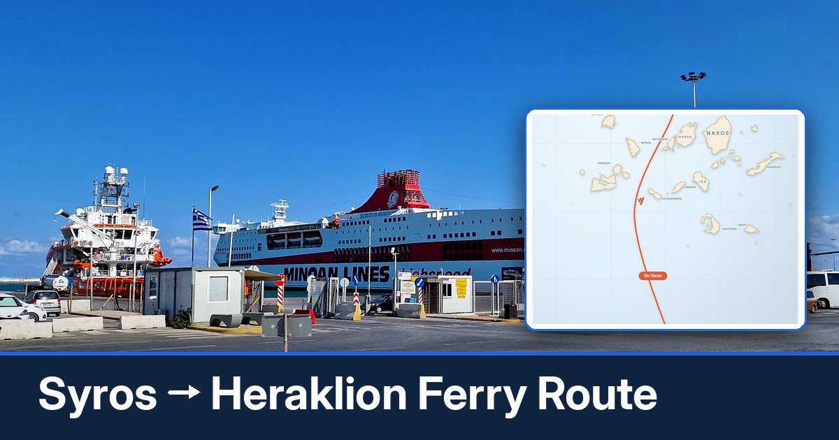 Syros to Heraklion ferry route summary
