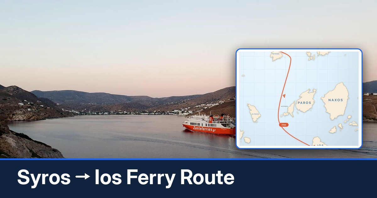 Syros to Ios ferry route summary