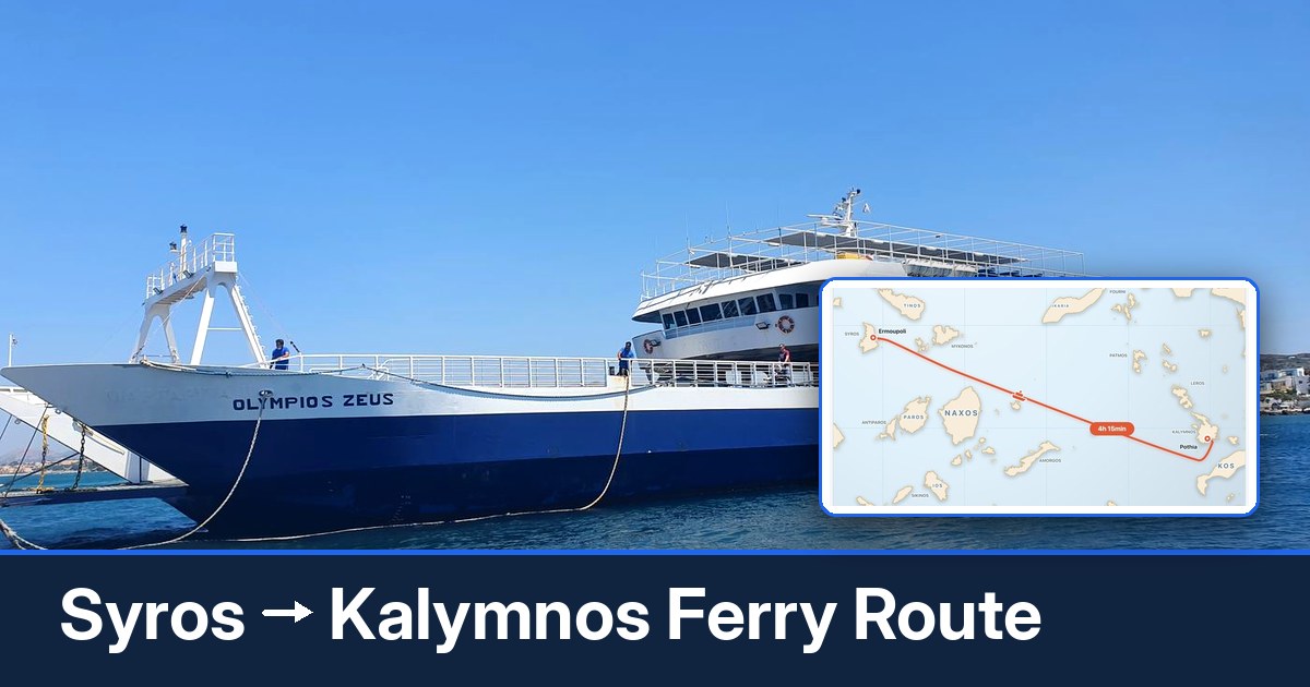 Syros to Kalymnos ferry route summary