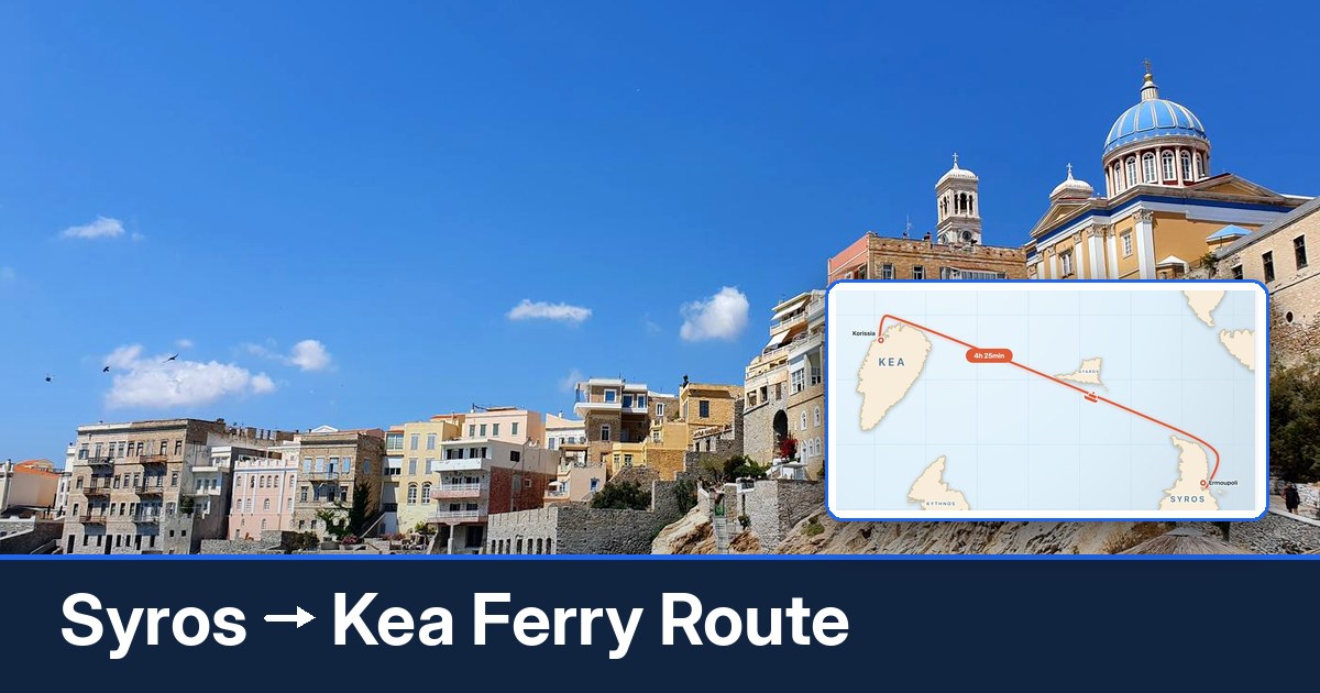 Syros to Kea ferry route summary