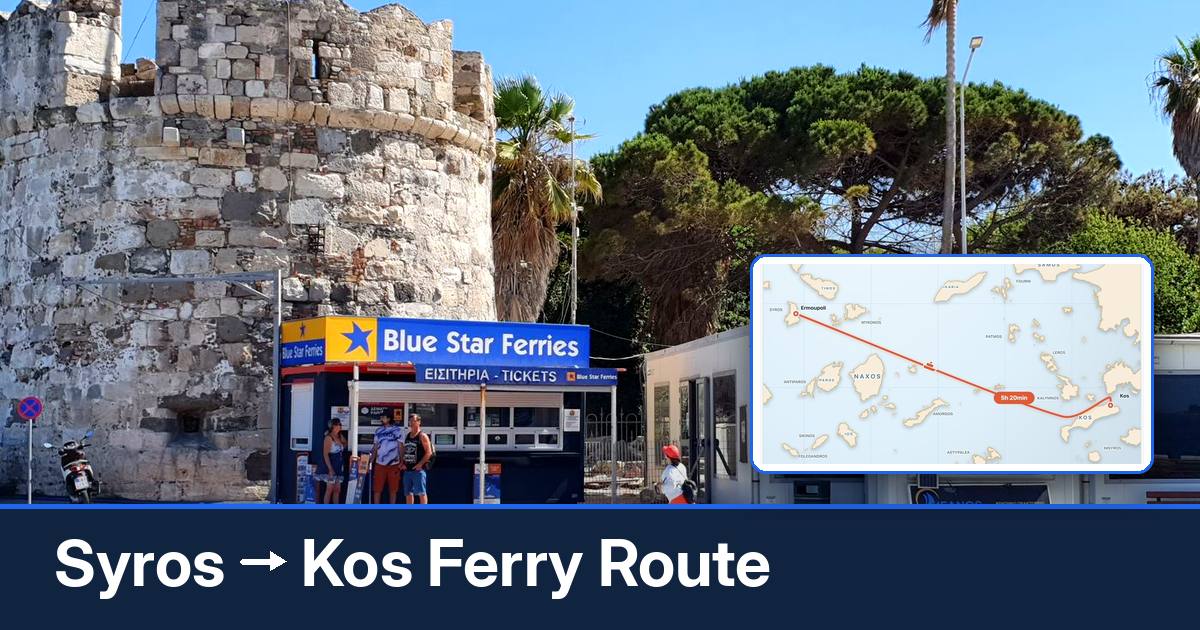 Syros to Kos ferry route summary