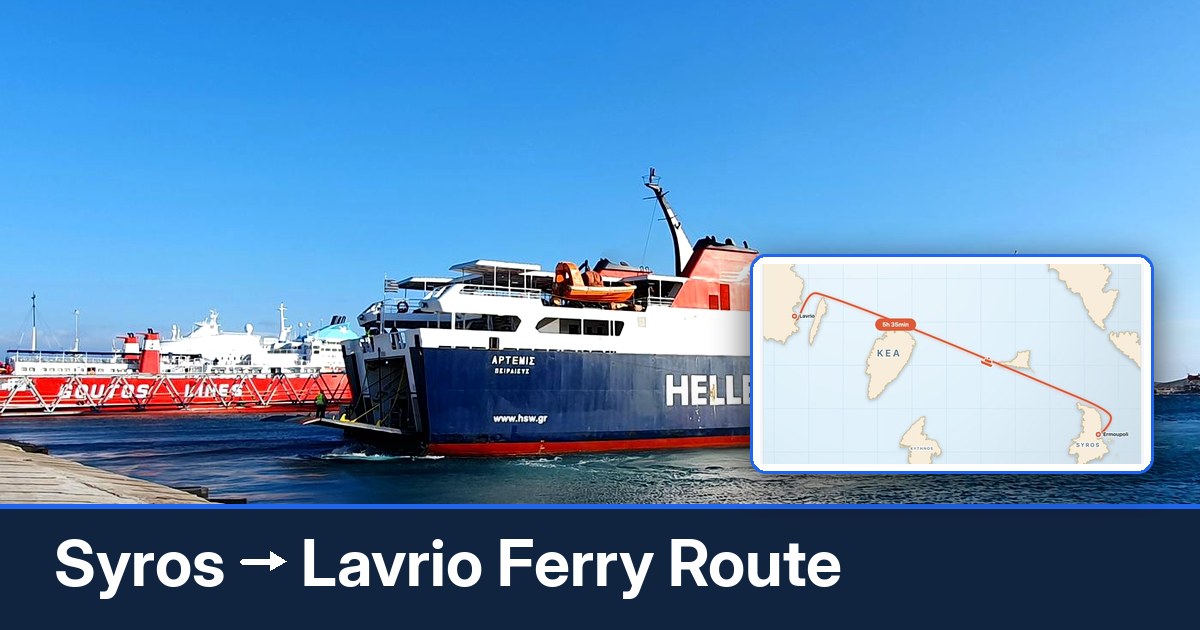 Syros to Lavrio ferry route summary