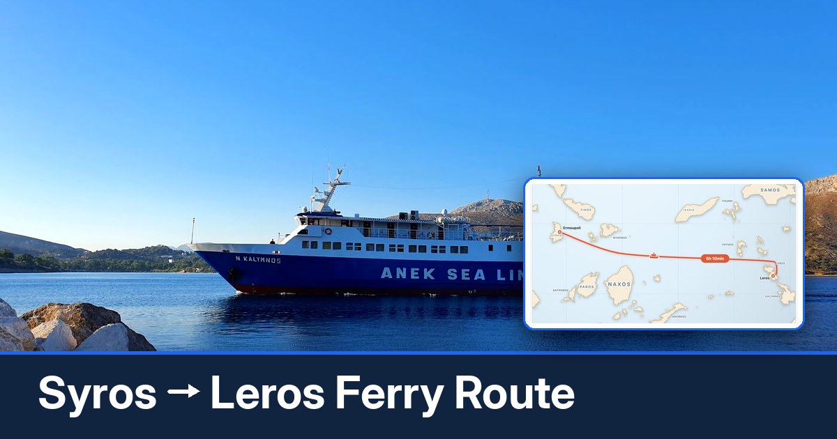 Syros to Leros ferry route summary