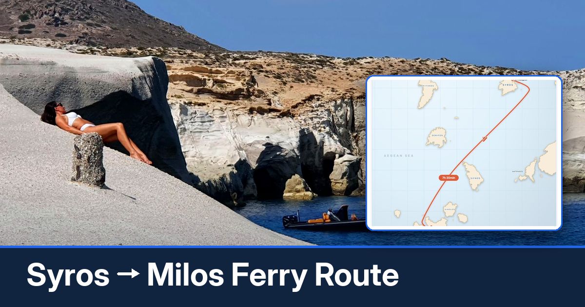 Syros to Milos ferry route summary