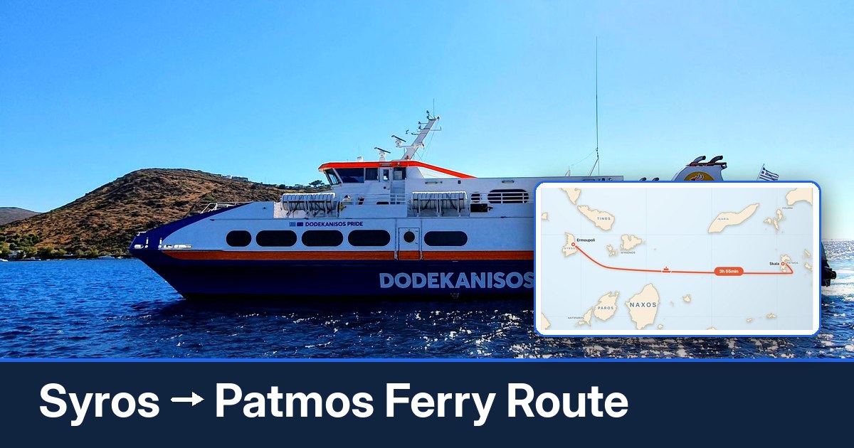 Syros to Patmos ferry route summary