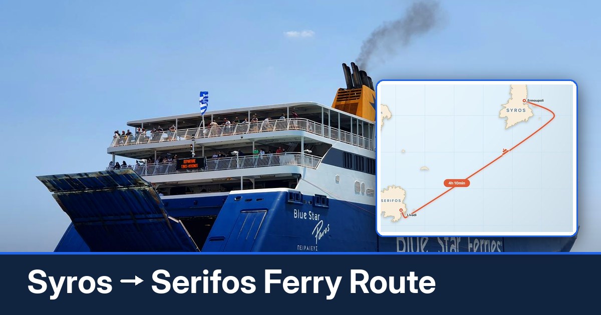 Syros to Serifos ferry route summary