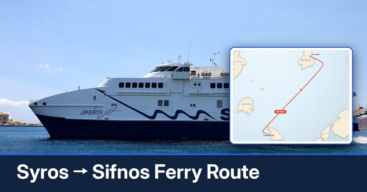 Syros to Sifnos ferry route summary