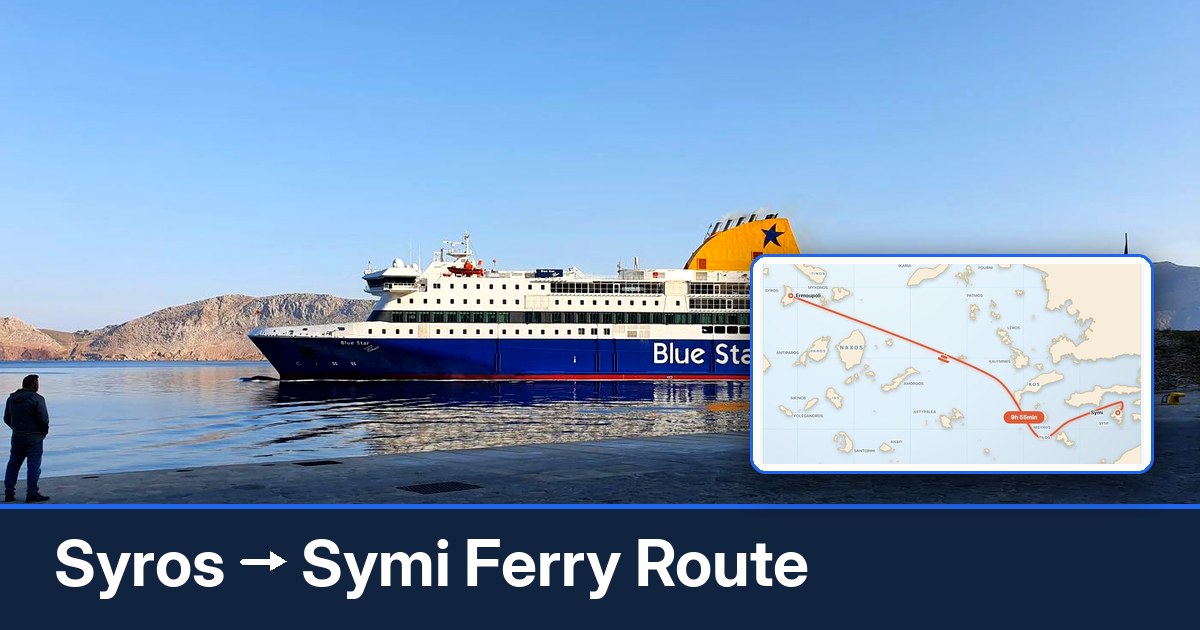 Syros to Symi ferry route summary