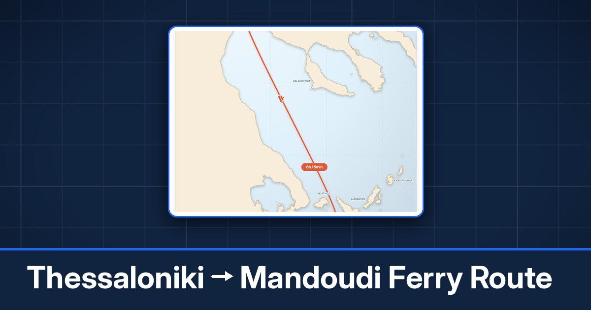 Thessaloniki to Mandoudi ferry route summary
