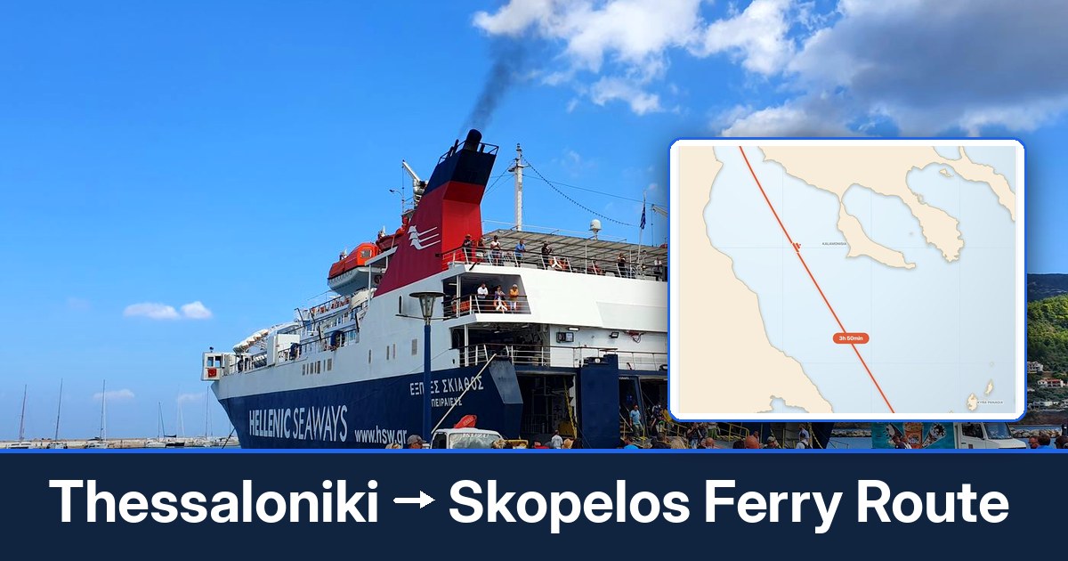 Thessaloniki to Skopelos ferry route summary