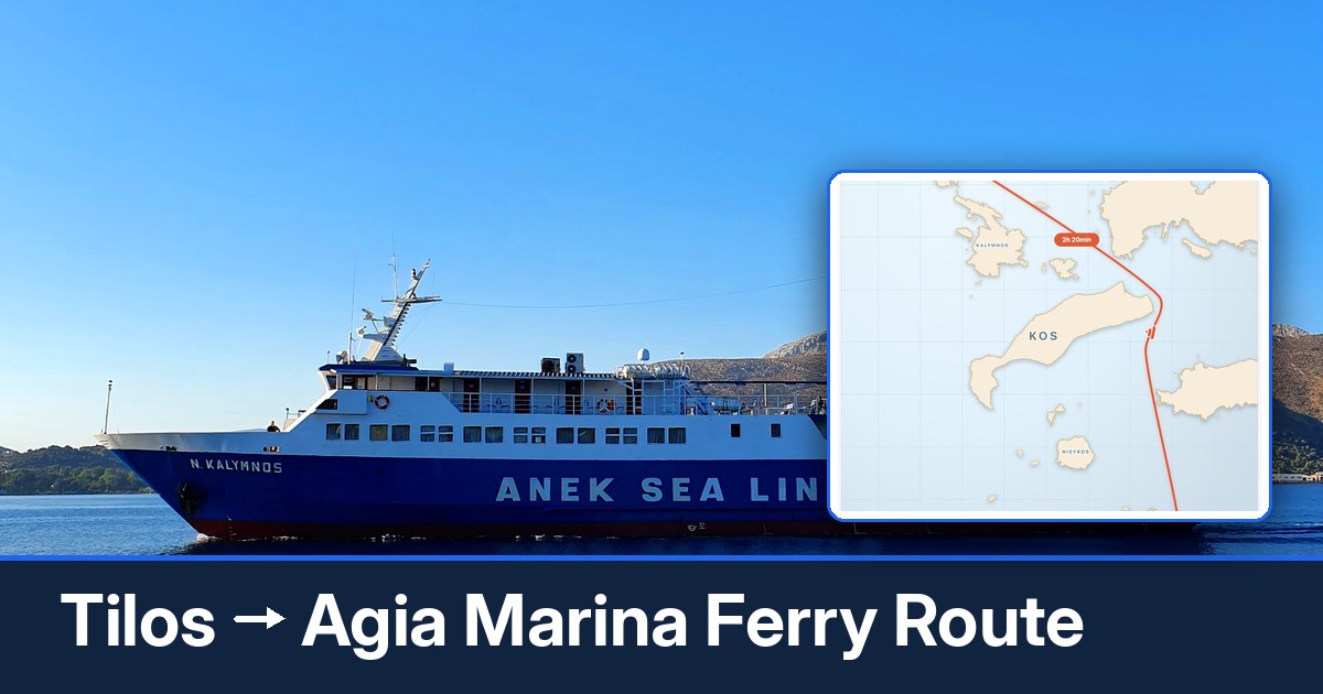Tilos to Agia Marina ferry route summary