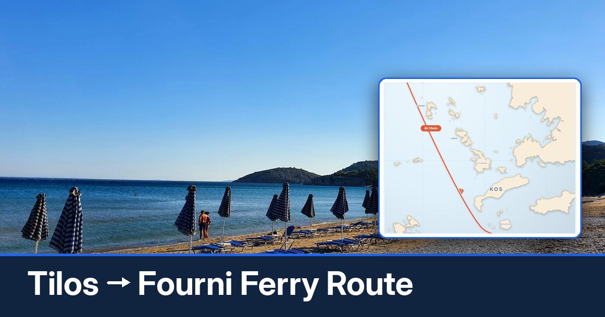 Tilos to Fourni ferry route summary