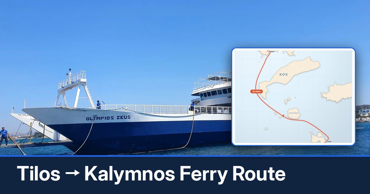 Tilos to Kalymnos ferry route summary