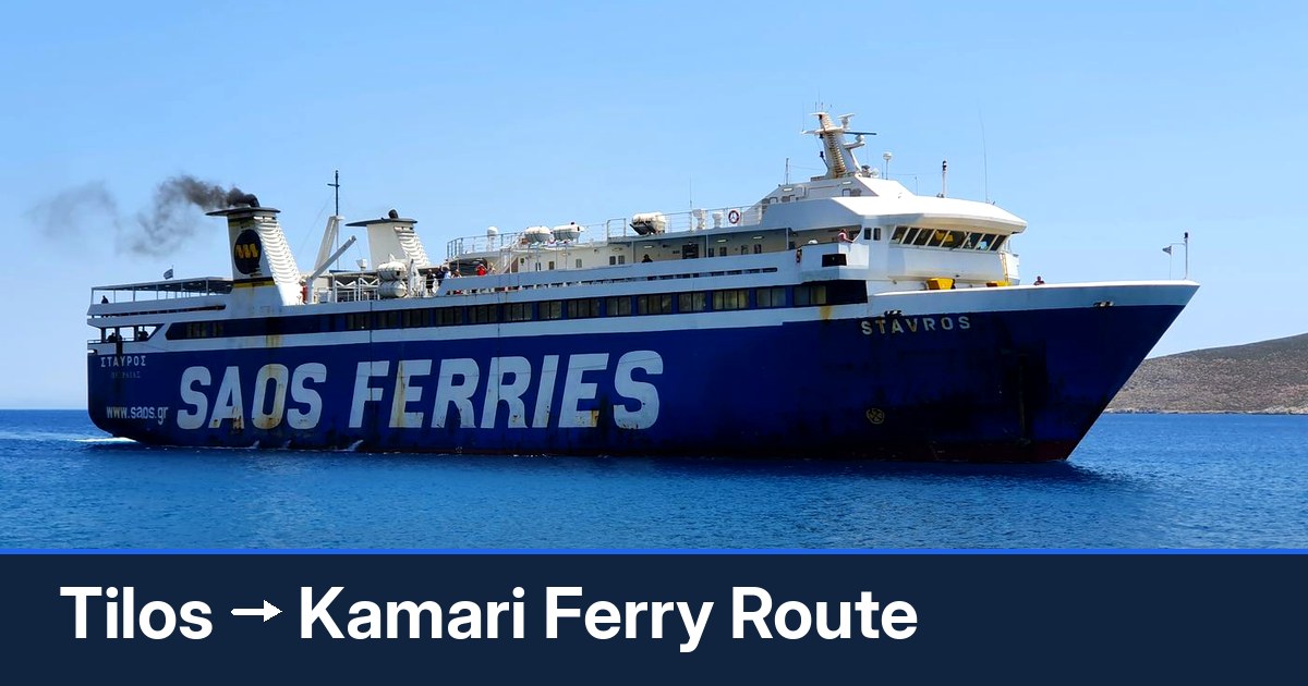 Tilos to Kamari ferry route summary