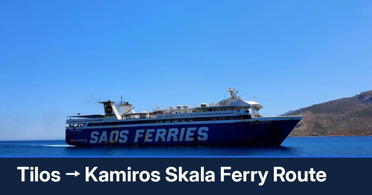 Tilos to Kamiros Skala ferry route summary