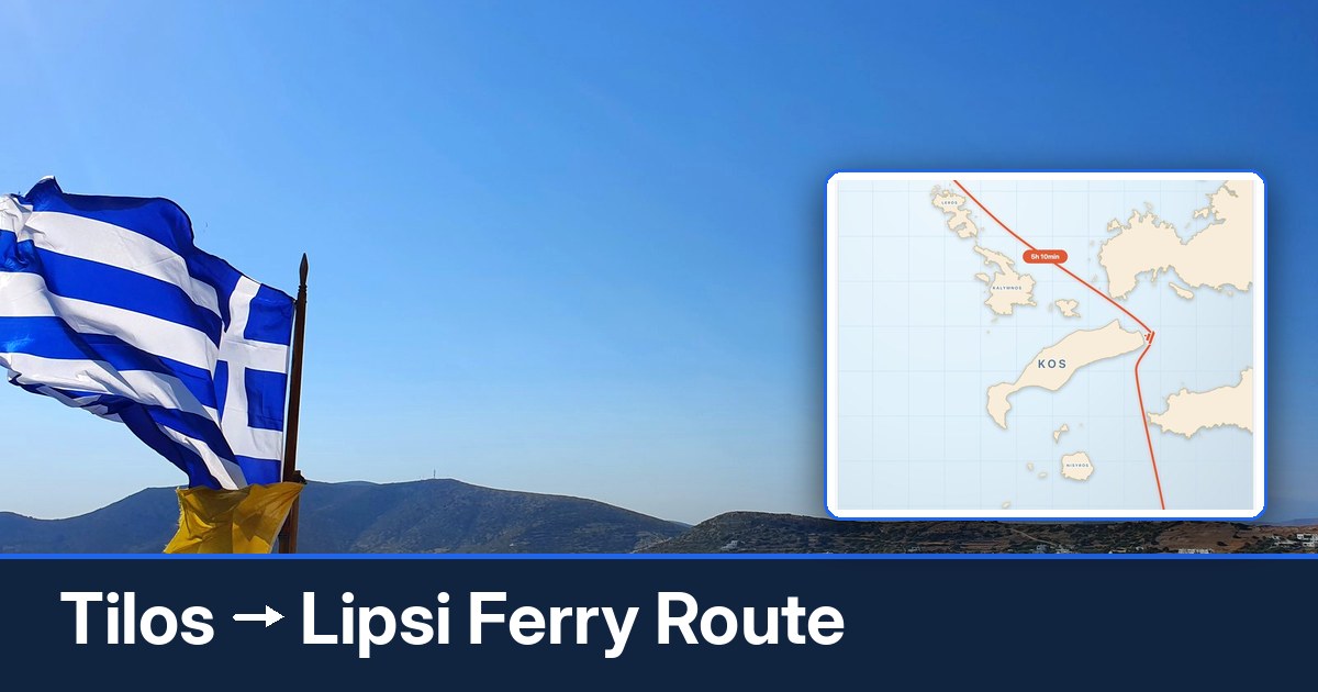 Tilos to Lipsi ferry route summary