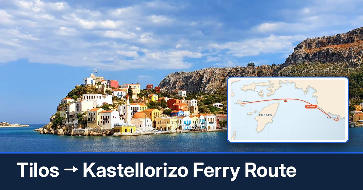Tilos to Kastellorizo ferry route summary
