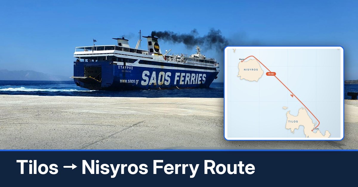 Tilos to Nisyros ferry route summary