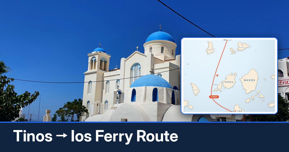 Tinos to Ios ferry route summary