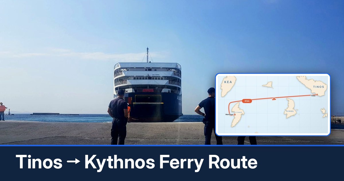 Tinos to Kythnos ferry route summary