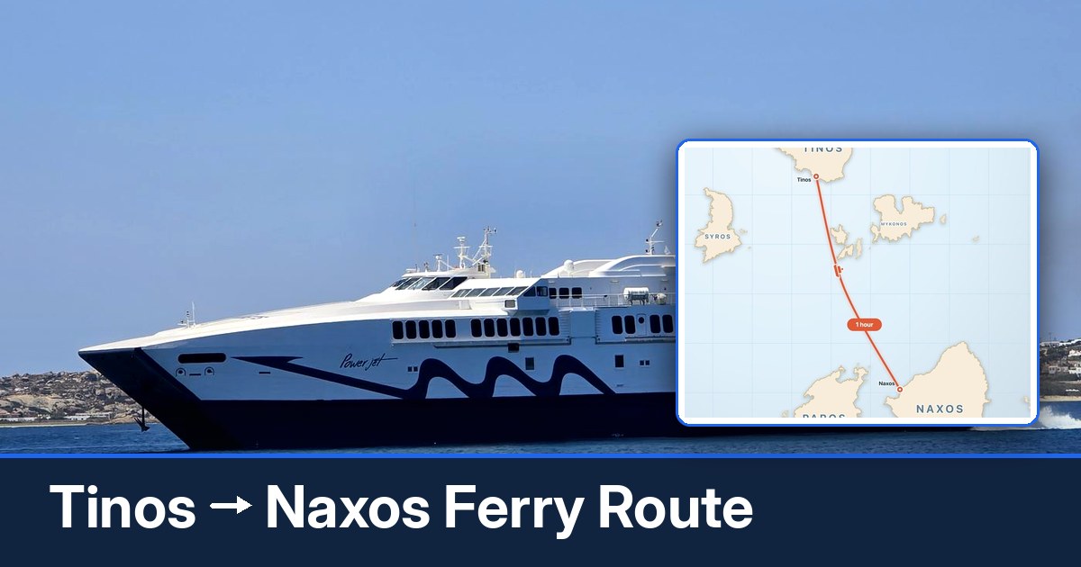 Tinos to Naxos ferry route summary
