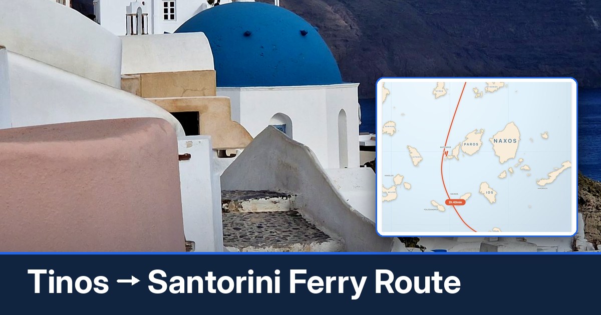Tinos to Santorini ferry route summary